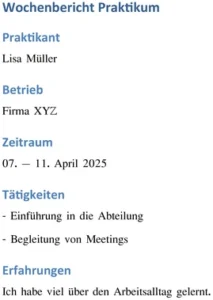 wochenbericht-praktikum-erfahrungen-dokumentieren-vorlage