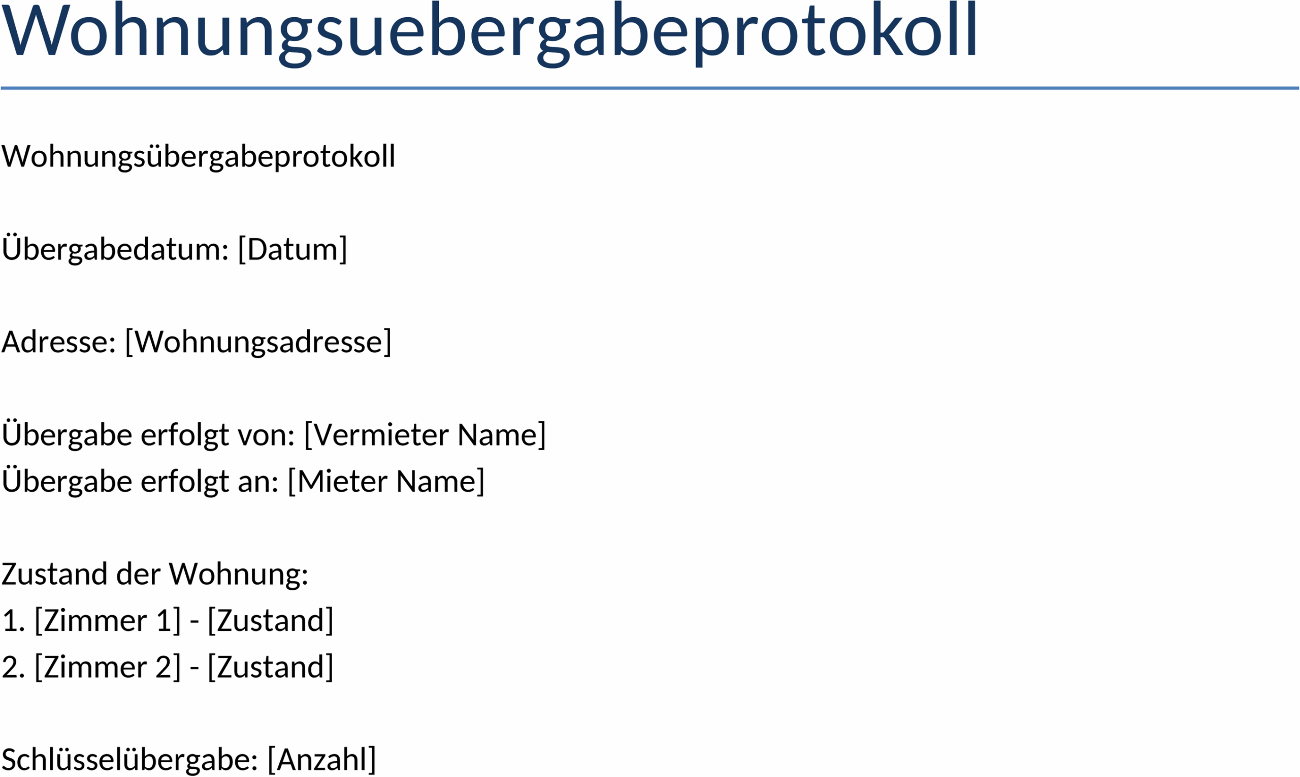 Word Datei Wohnungsuebergabeprotokoll