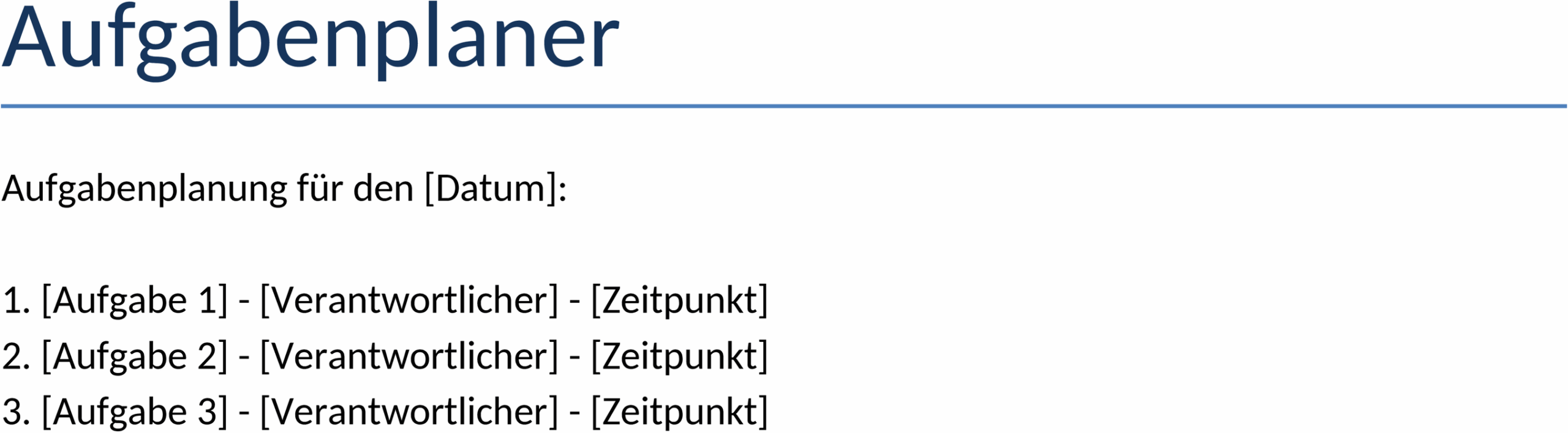 Word-Datei Aufgabenplaner