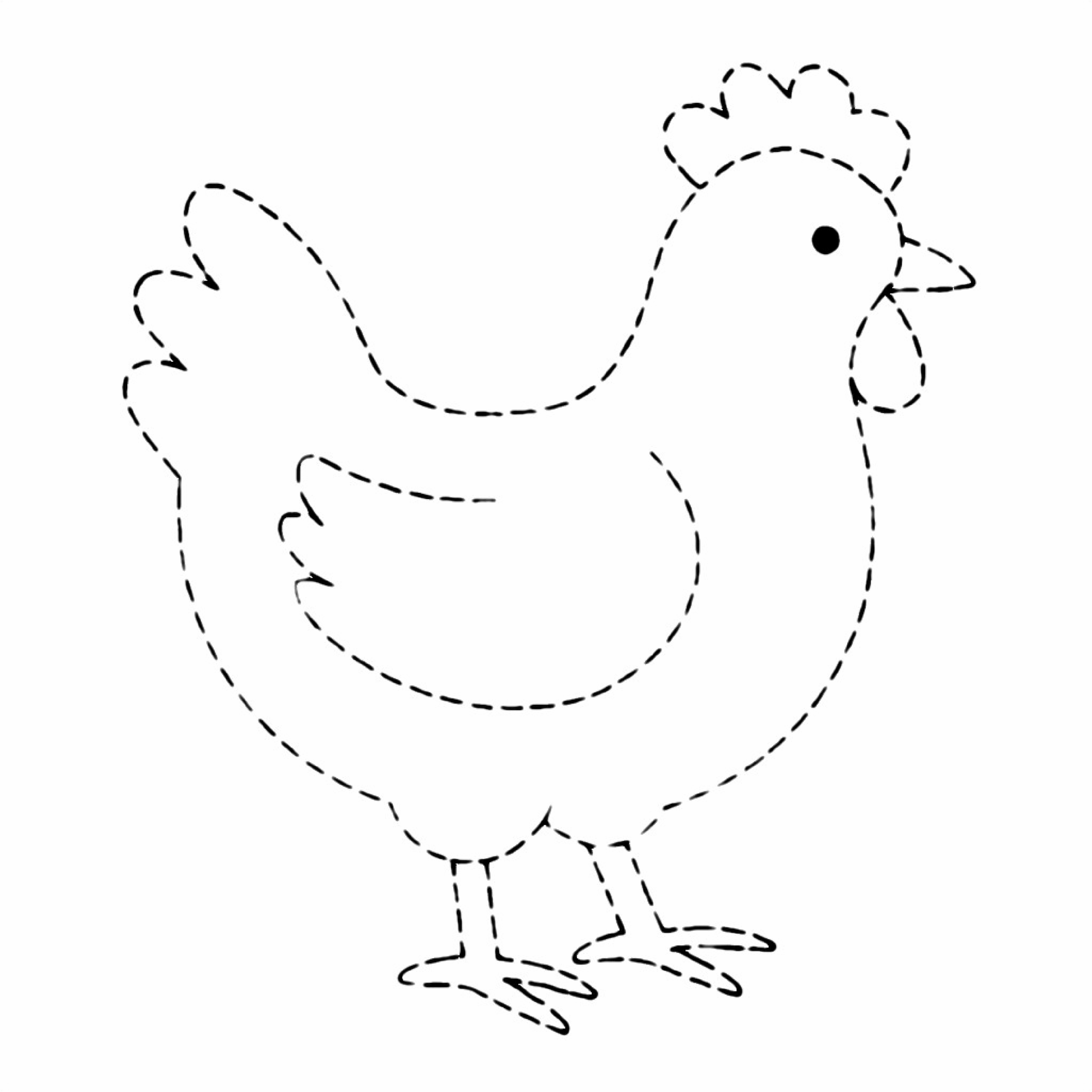 Word Bastelvorlage Huhn