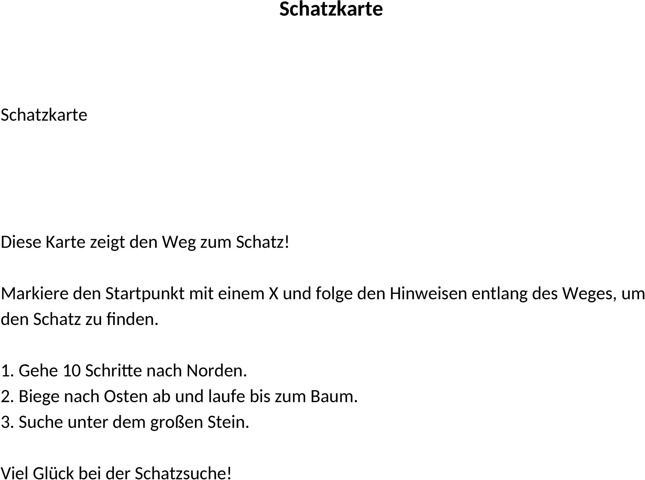 Word Bastelvorlage Schatzkarte