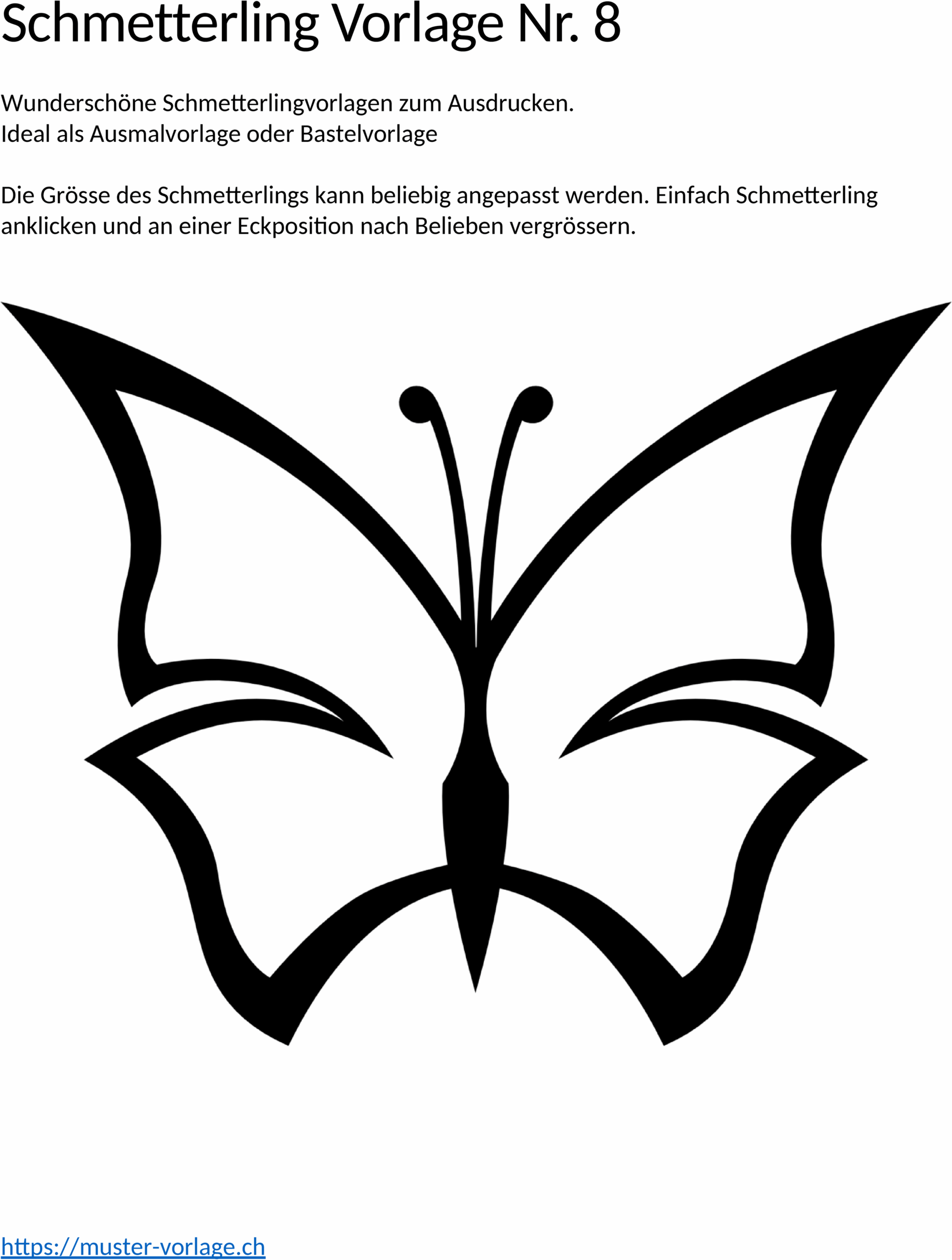 Word Bastelvorlage Schmetterling