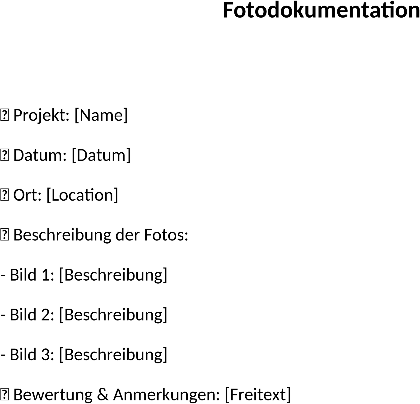 Word Berichtsdatei - Fotodokumentation