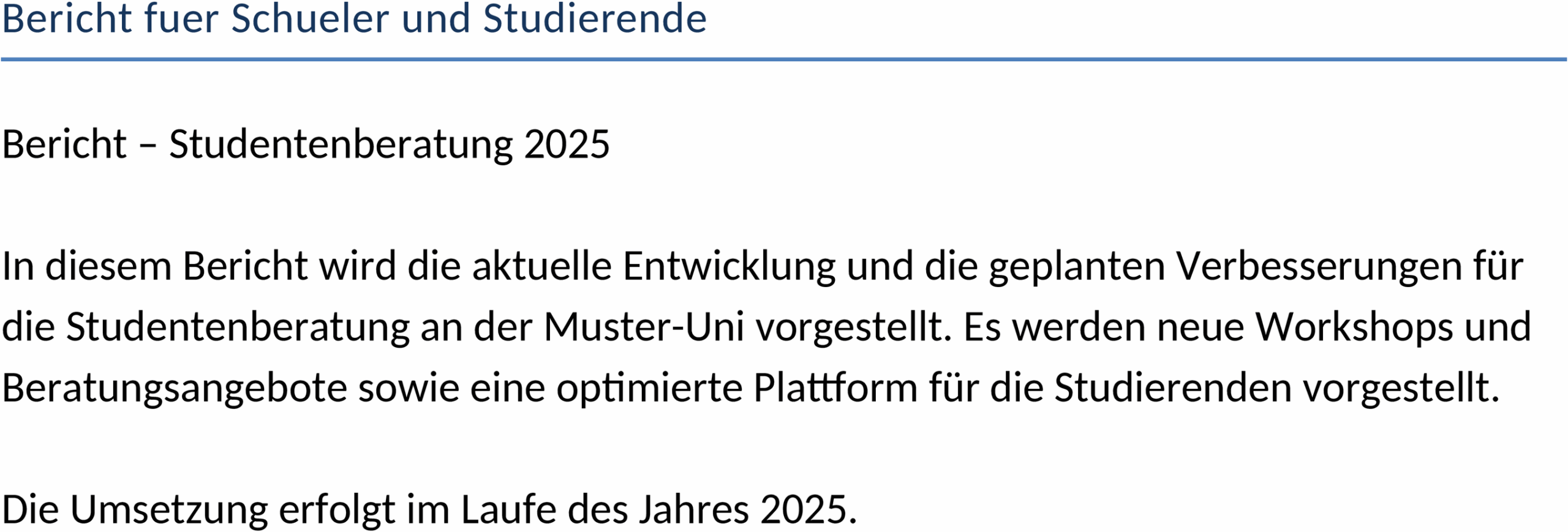 Word-Berichtsvorlage für Schüler und Studierende