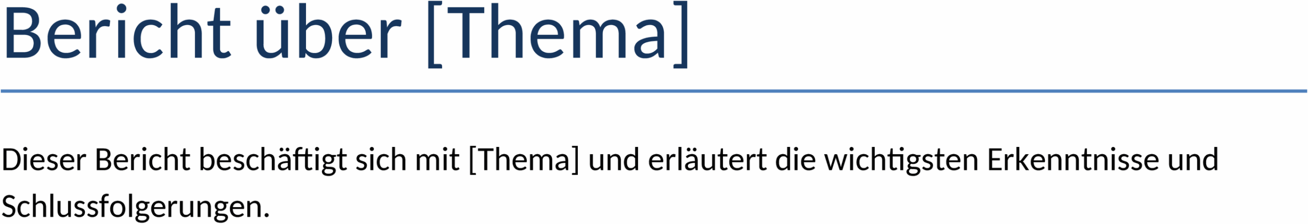 Word-Berichtsvorlage für Klare Präsentationen