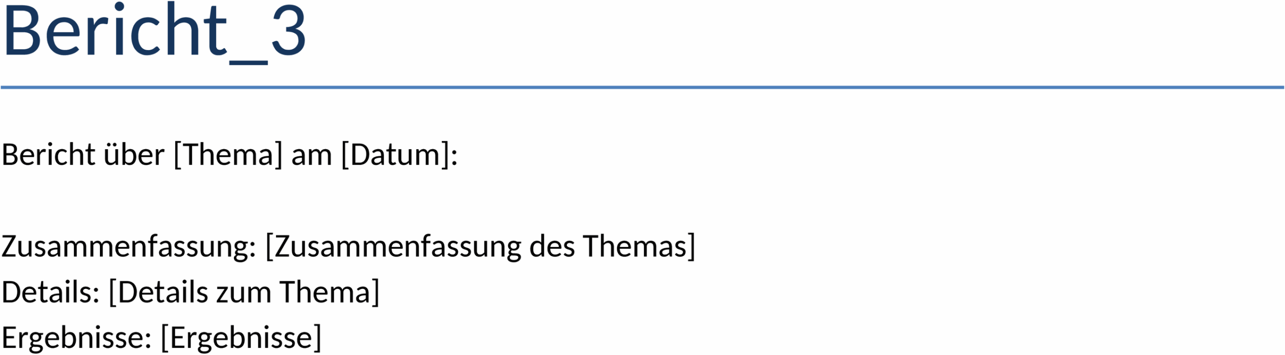 Word Berichtsvorlage