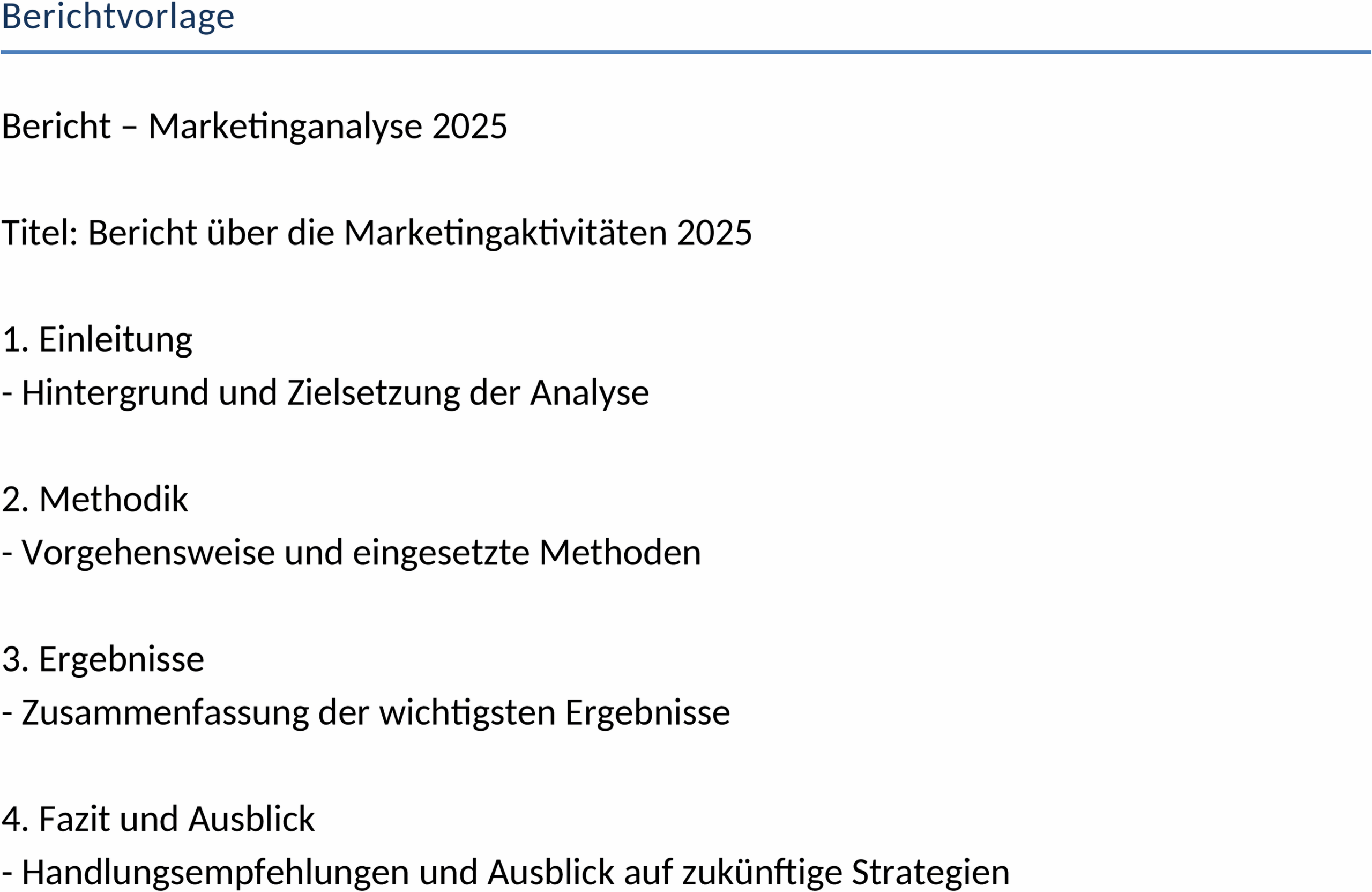 Word-Berichtvorlage für Klarheit und Struktur