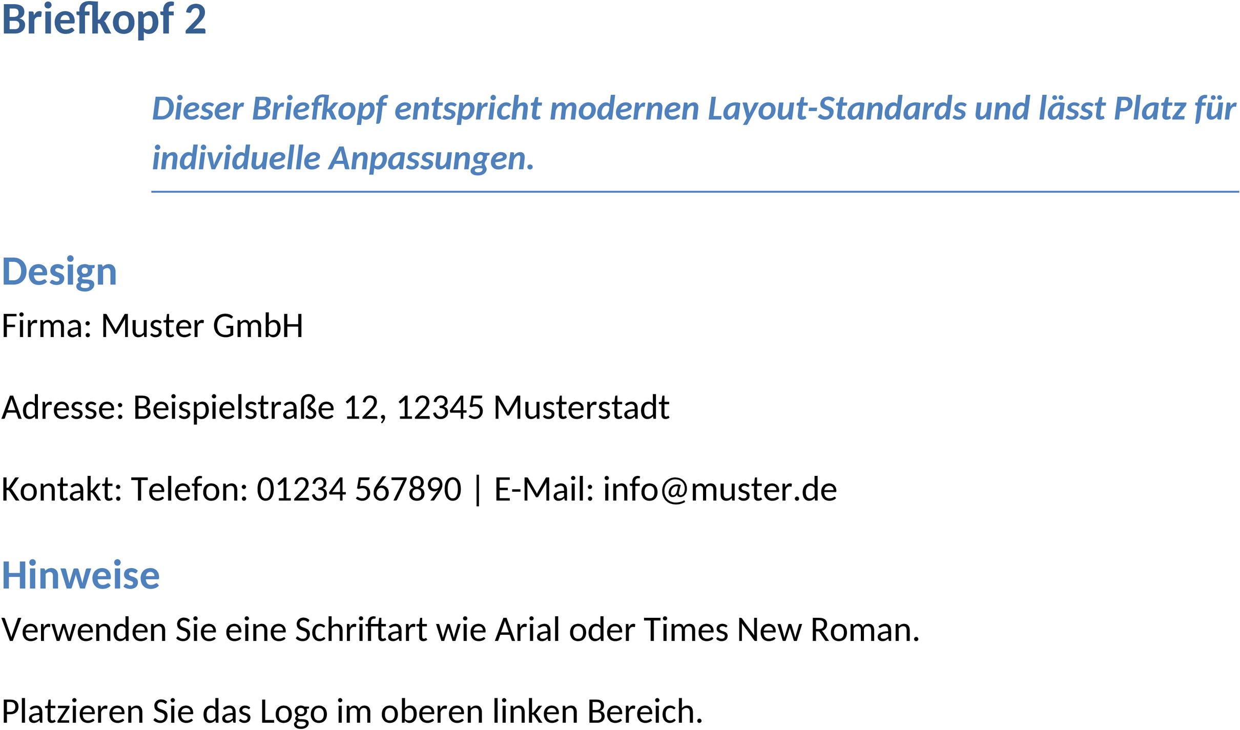 Word-Briefkopf Vorlage