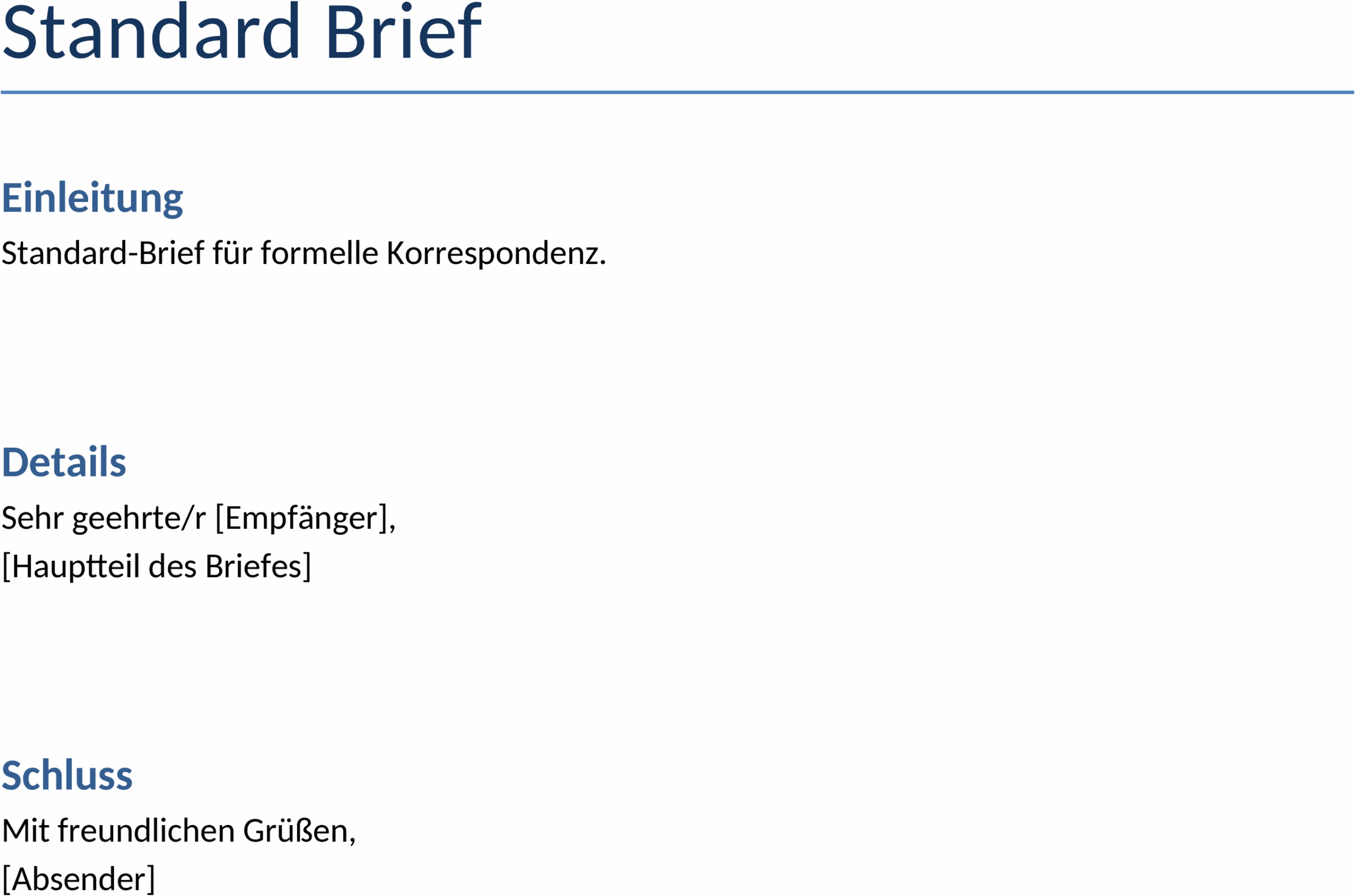 Word-Briefvorlage Standardformat