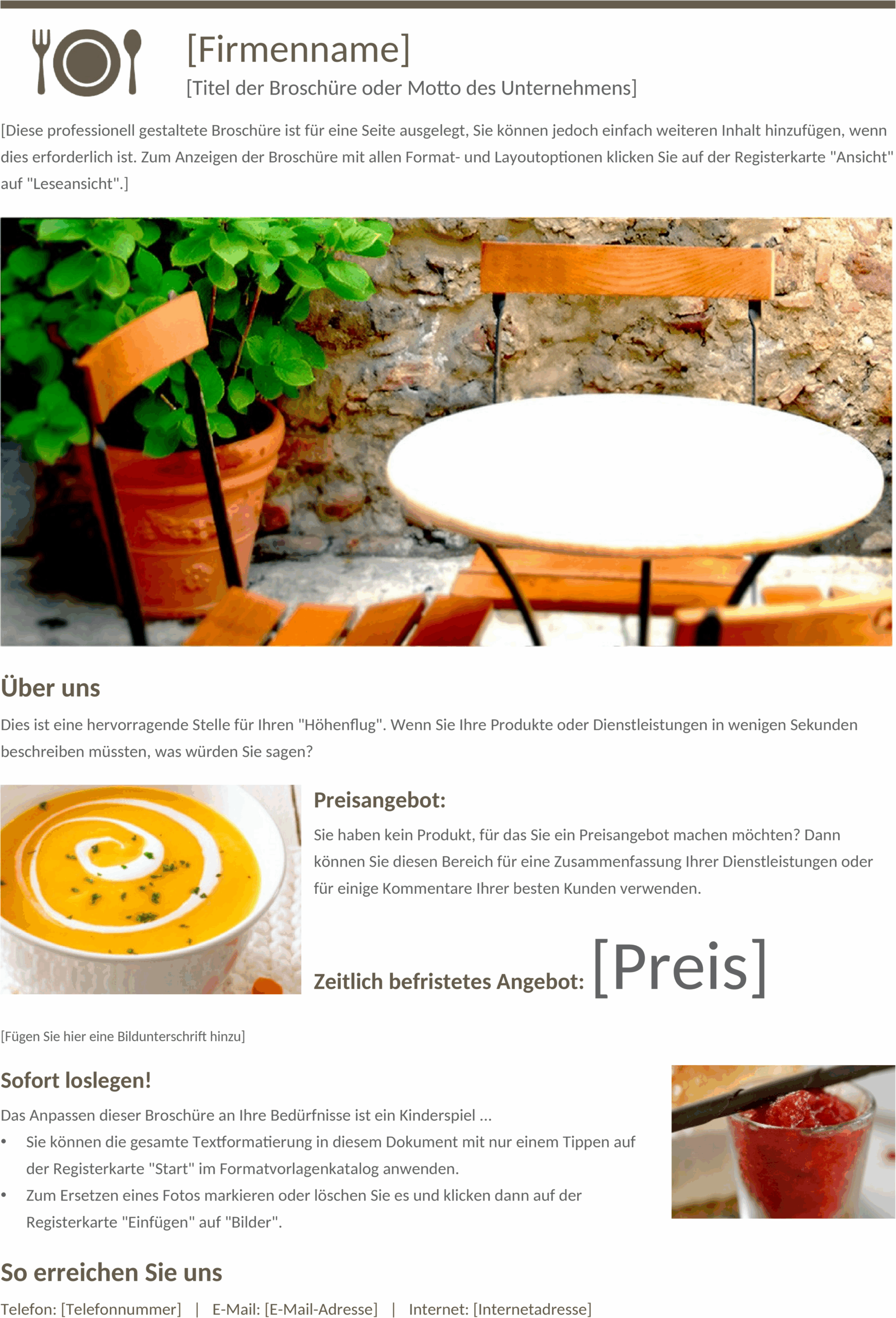 Word-Broschüre-Template für Kreative
