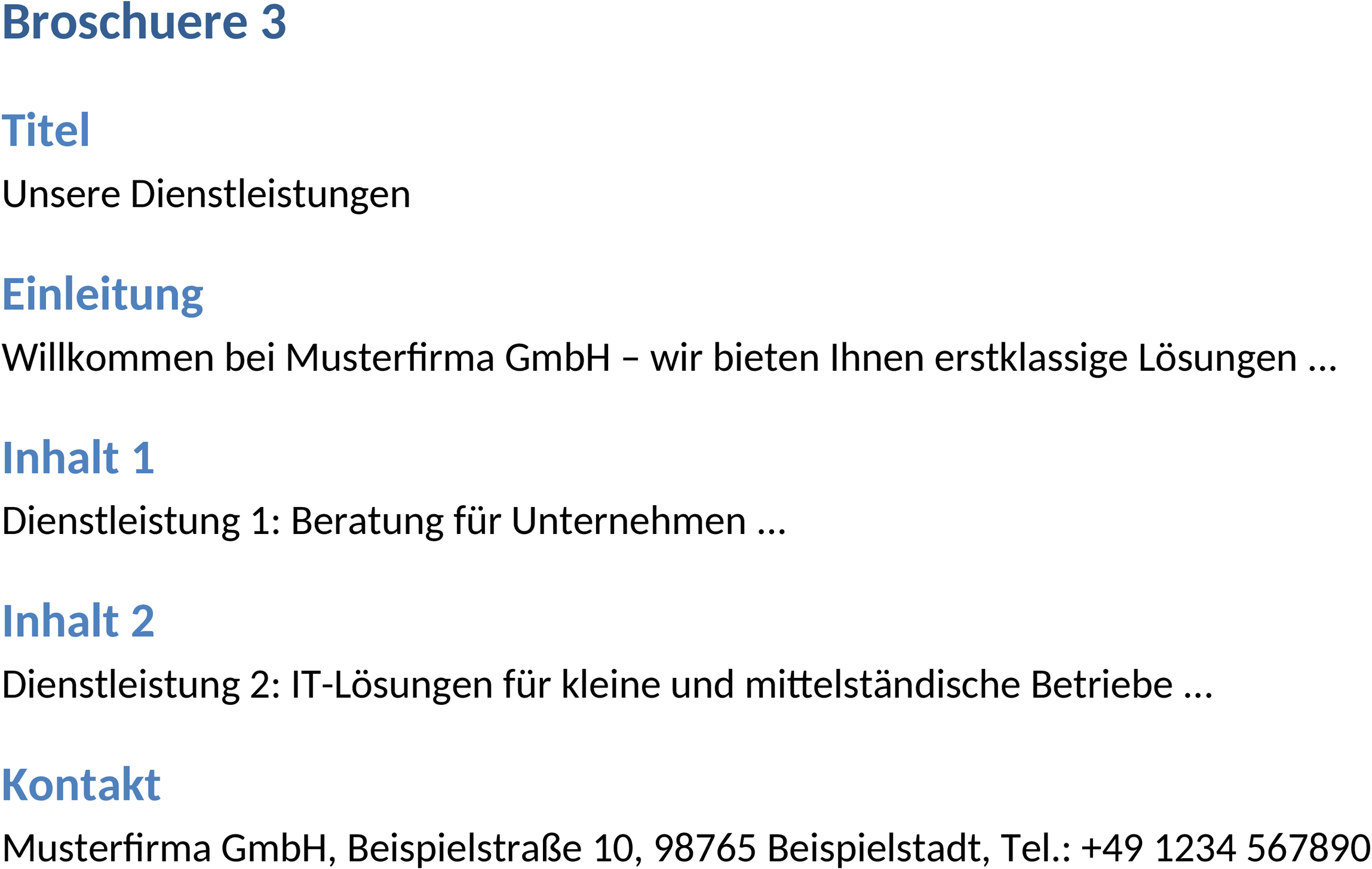 Word Broschürenvorlage