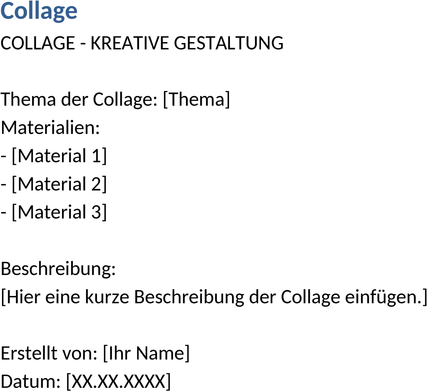 Word-Collage-Vorlage