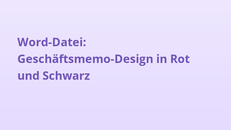 Word-Datei: Geschäftsmemo-Design in Rot und Schwarz