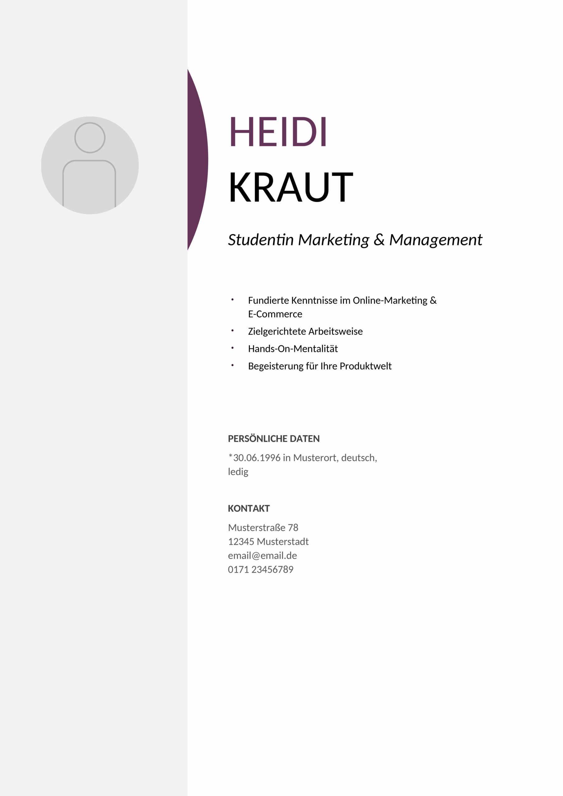 Word-Deckblattvorlage für Trainees
