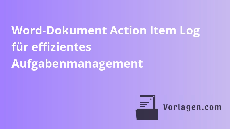 Word-Dokument Action Item Log für effizientes Aufgabenmanagement