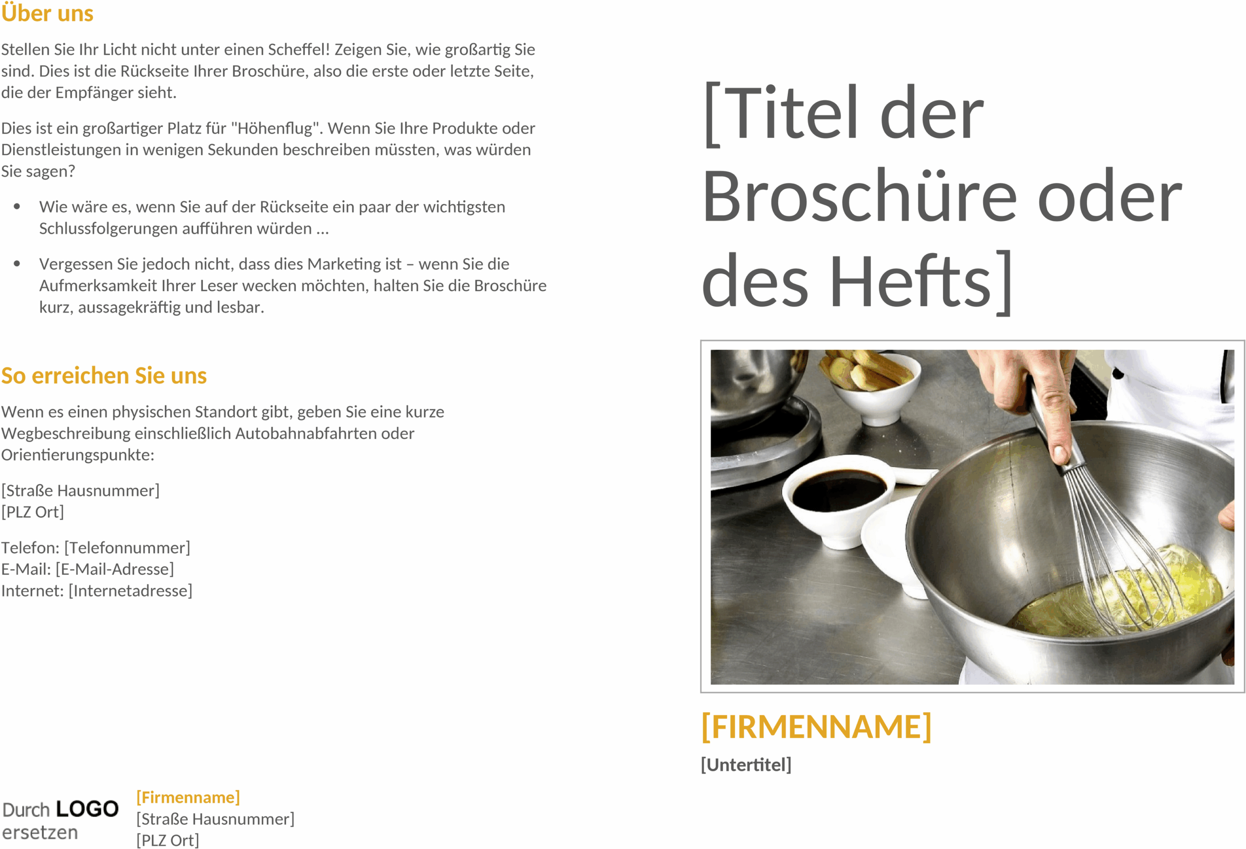 Word-Dokument: Broschüre für Produkte und Dienstleistungen