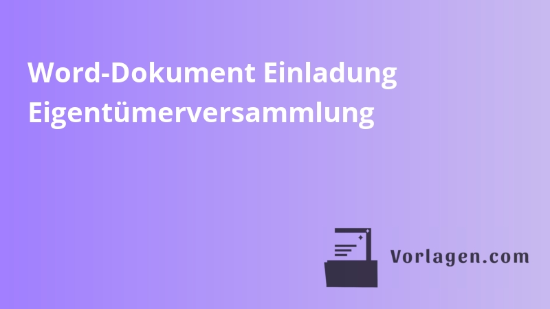 Word-Dokument Einladung Eigentümerversammlung