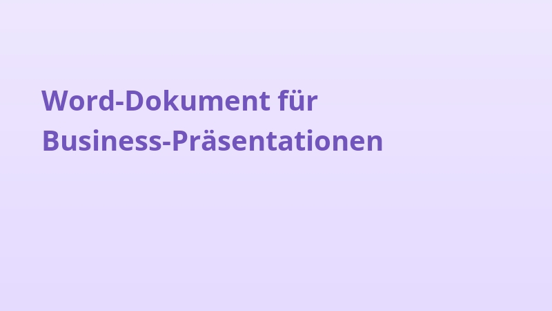 Word-Dokument für Business-Präsentationen