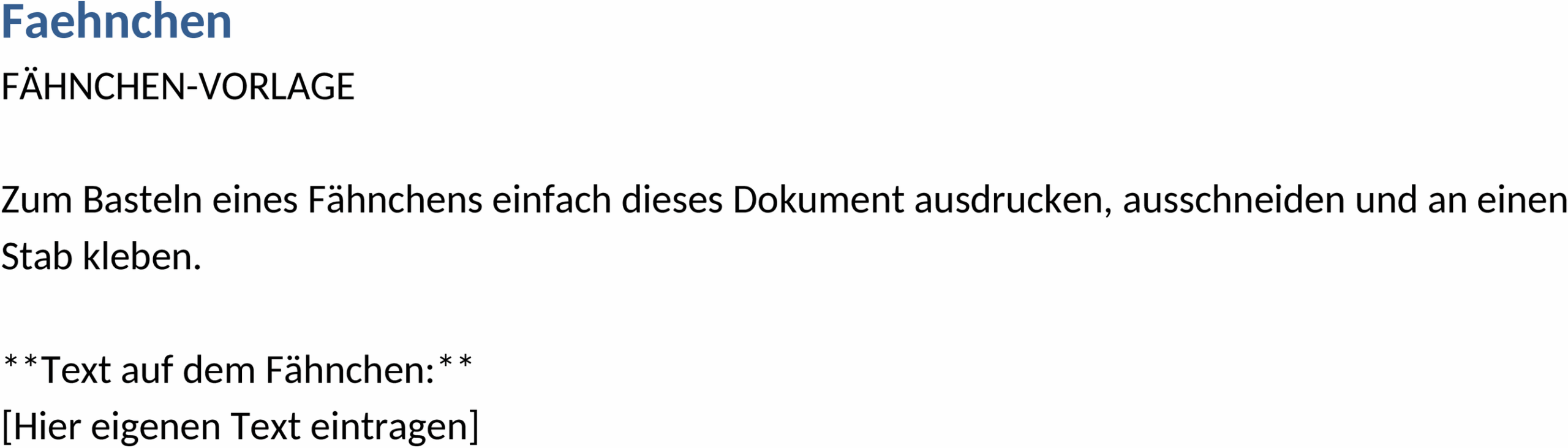 Word-Dokument für DIY-Fähnchen