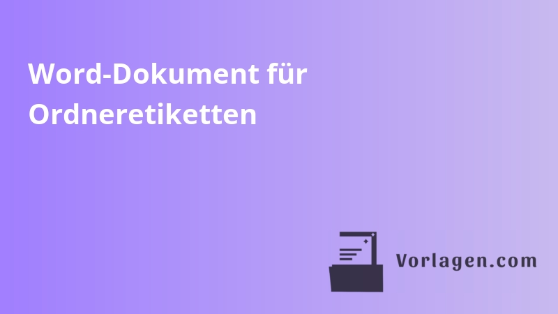 Word-Dokument für Ordneretiketten
