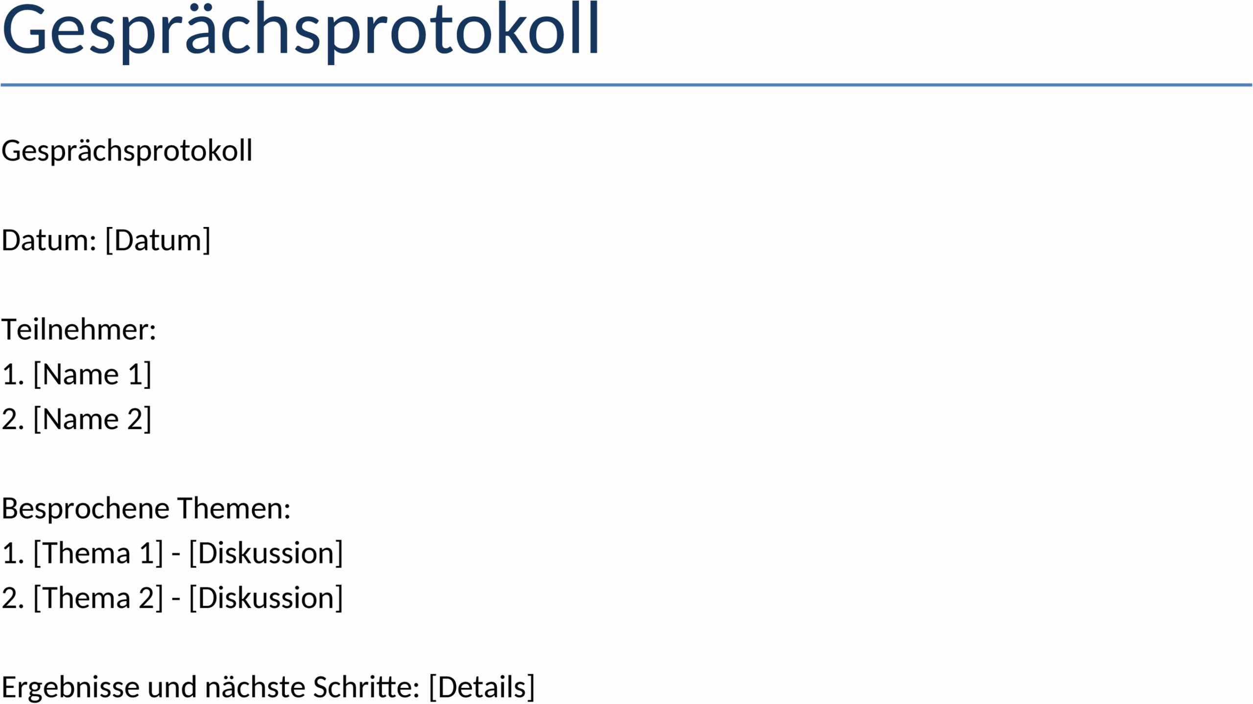 Word-Dokument Gesprächsprotokoll