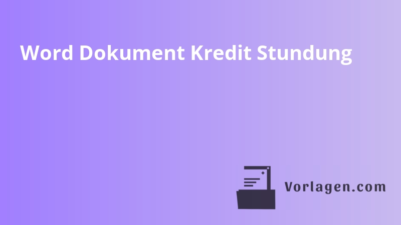Word Dokument Kredit Stundung