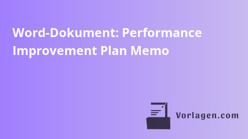 Word-Dokument: Performance Improvement Plan Memo