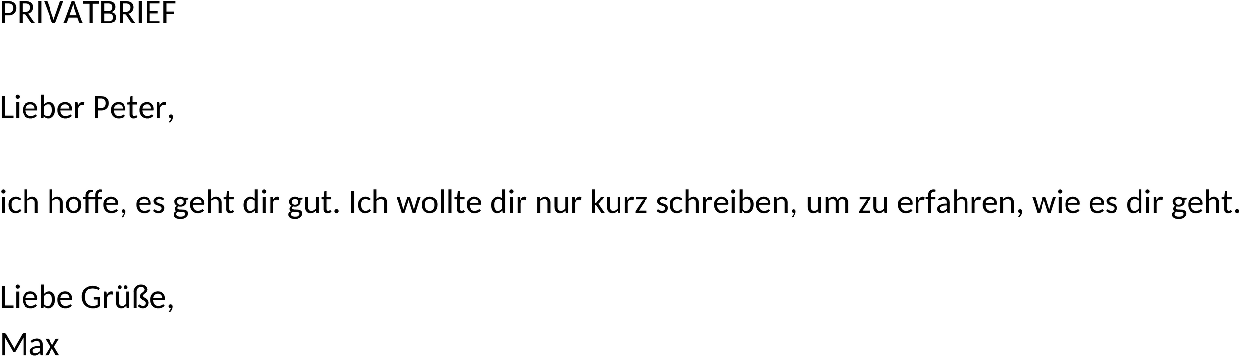 Word-Dokument Privatbrief-Vorlage