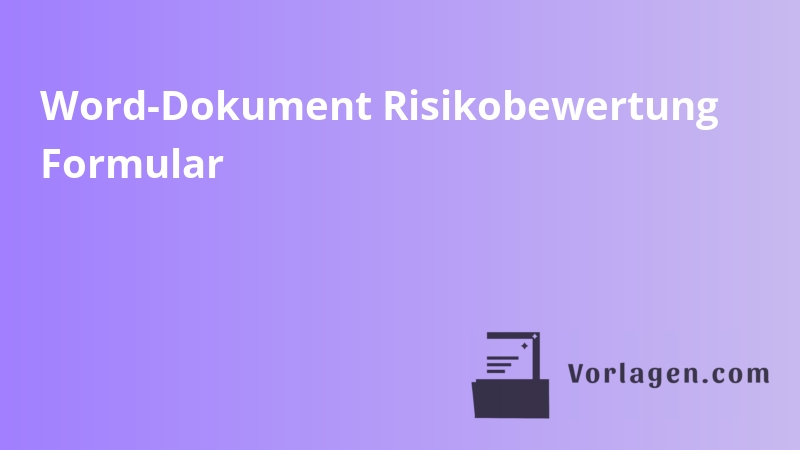 Word-Dokument Risikobewertung Formular