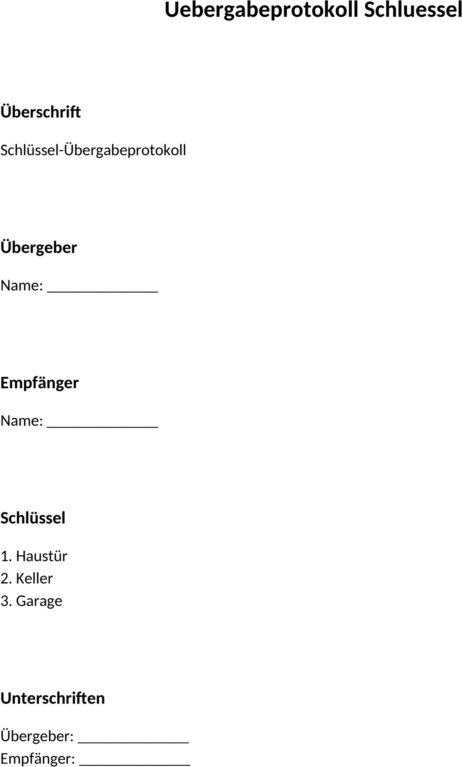 Word-Dokument: Uebergabeprotokoll Schluessel