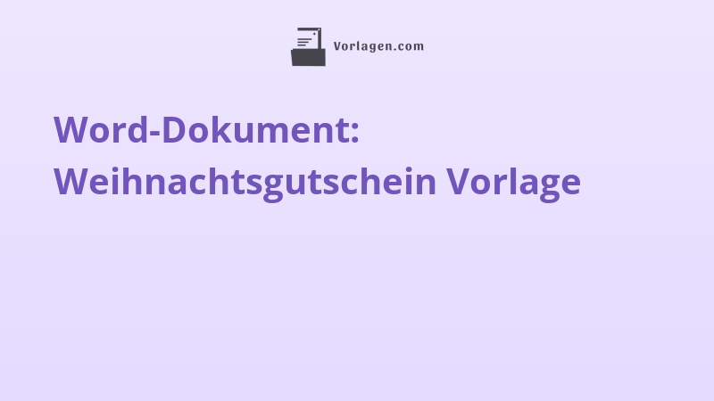 Word-Dokument: Weihnachtsgutschein Vorlage