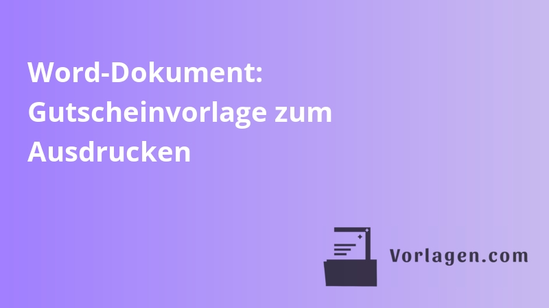 Word-Dokument: Gutscheinvorlage zum Ausdrucken