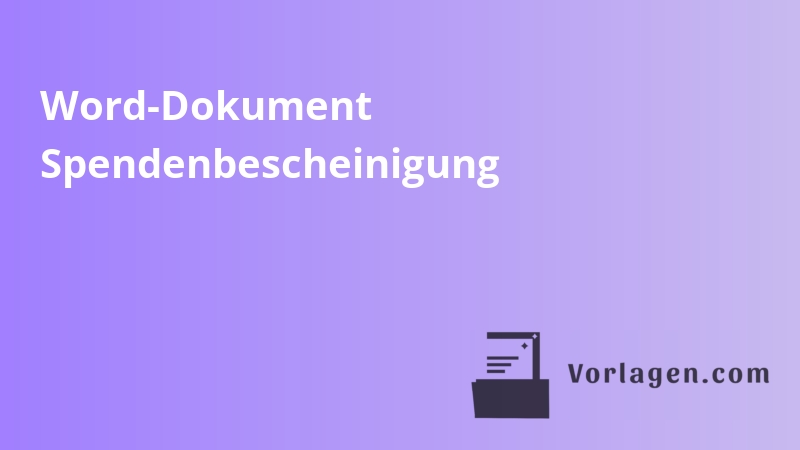 Word-Dokument Spendenbescheinigung