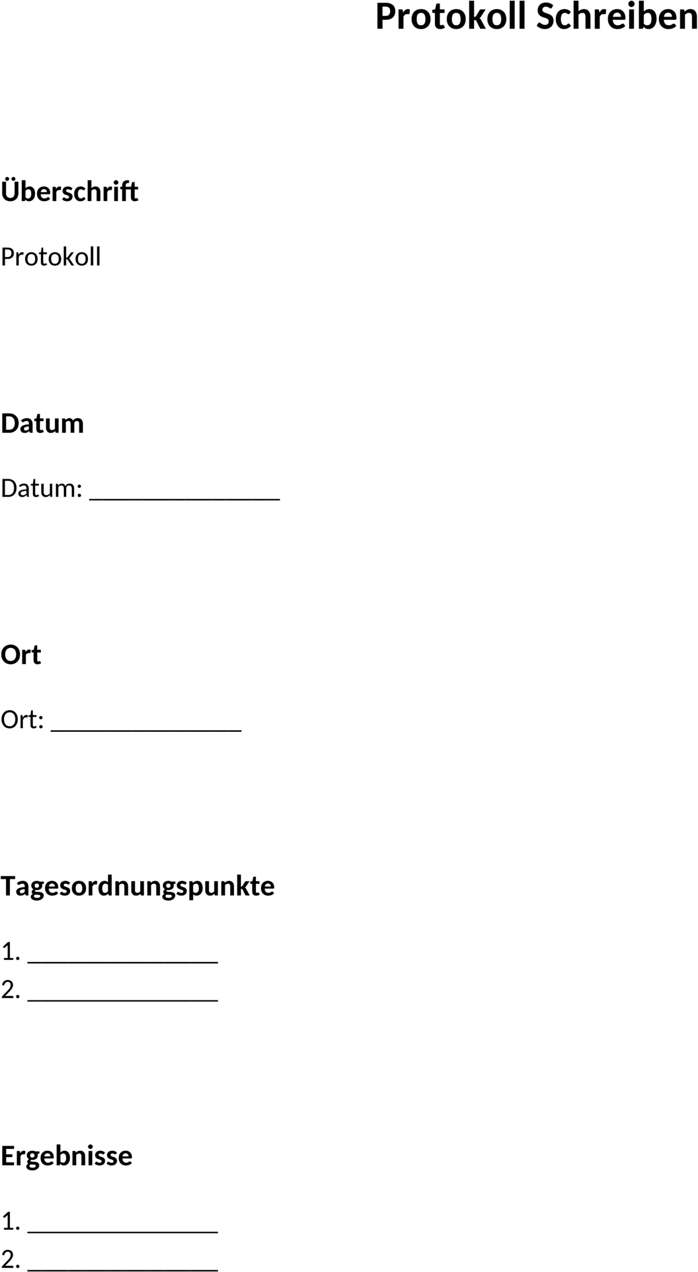 Word Dokumentvorlage Protokoll