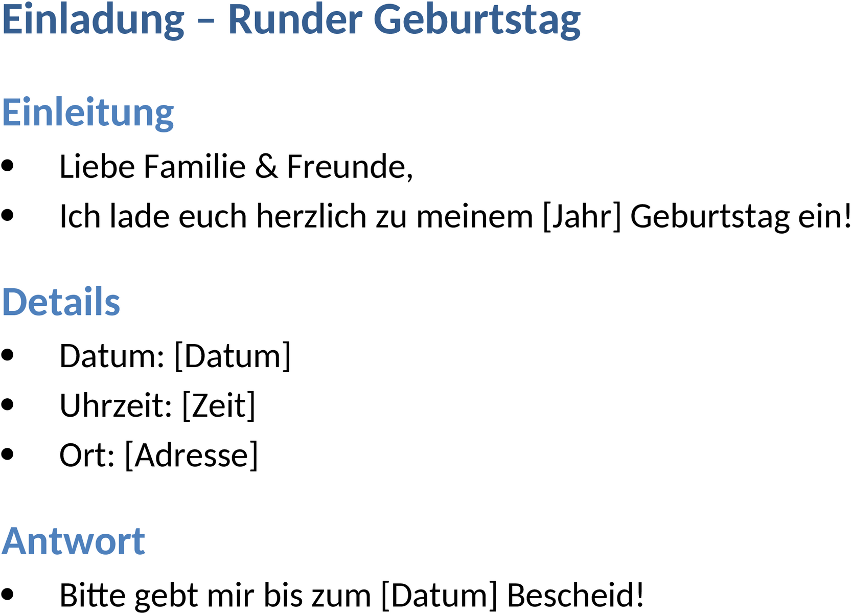 Word Einladung Vorlage Runder Geburtstag