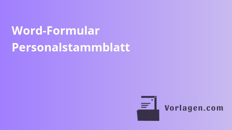 Word-Formular Personalstammblatt