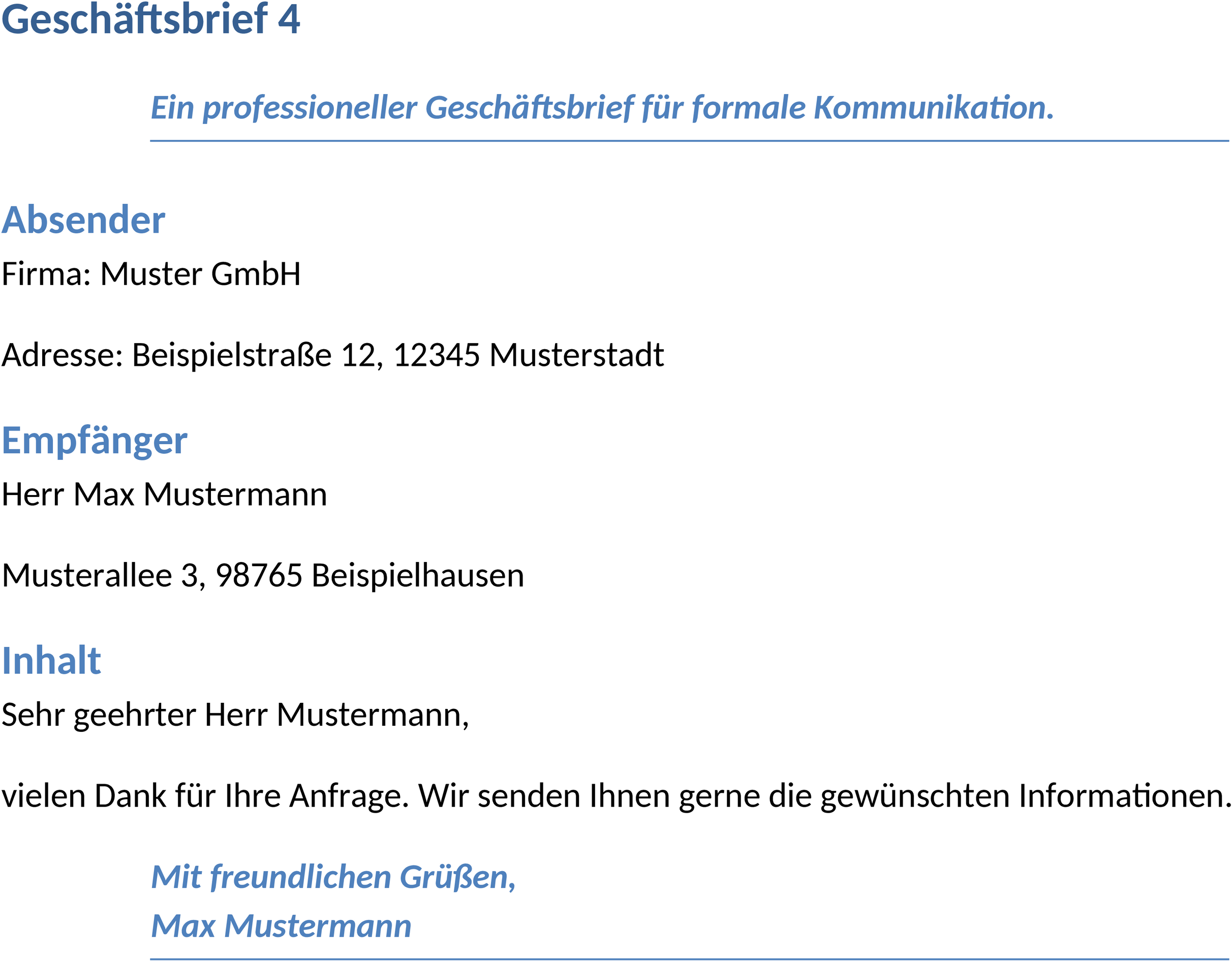 Word-Geschäftsbriefvorlage