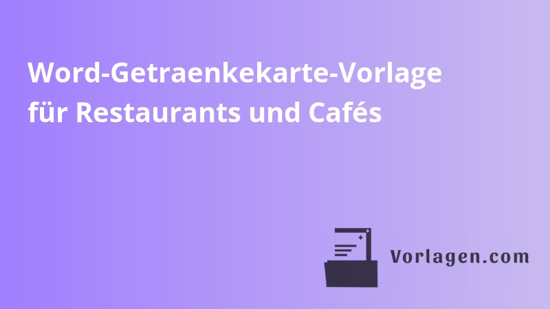 Word-Getraenkekarte-Vorlage für Restaurants und Cafés