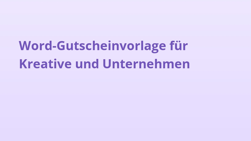 Word-Gutscheinvorlage für Kreative und Unternehmen