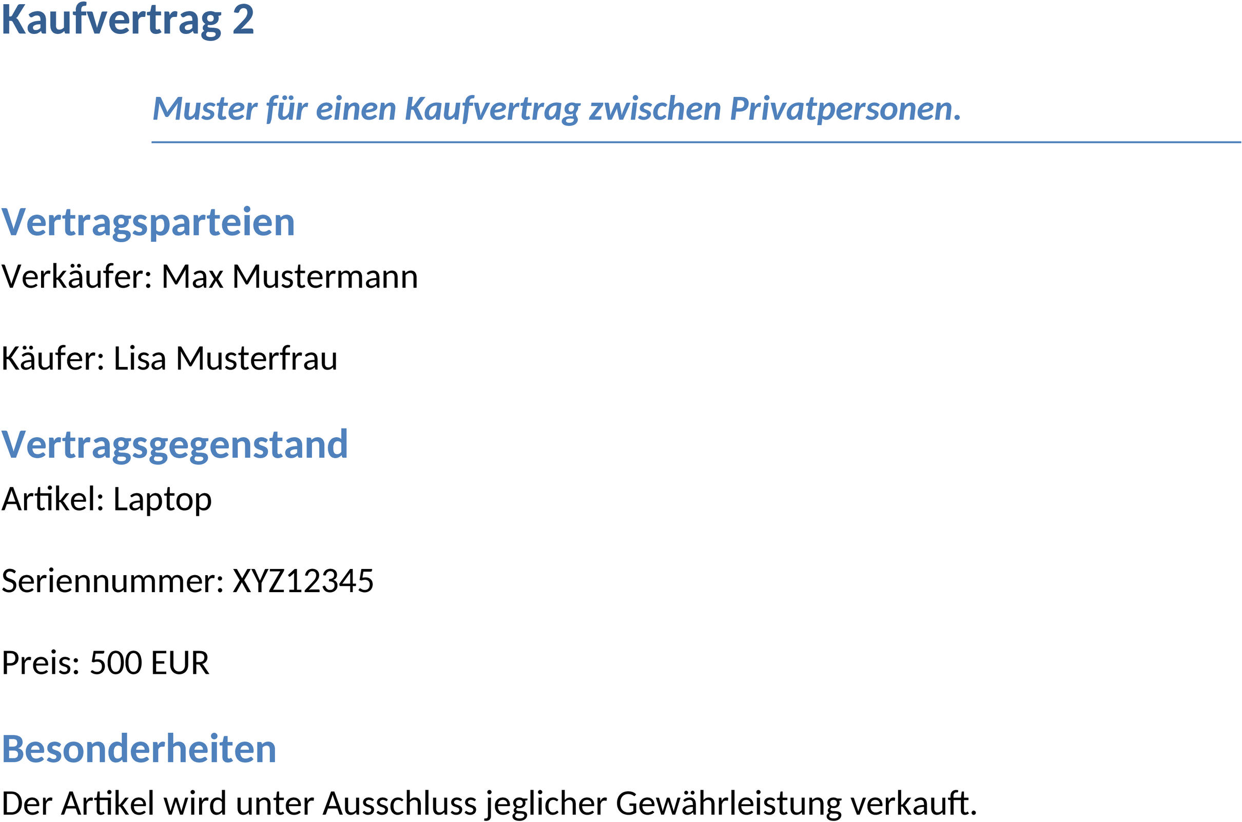 Word-Kaufvertrag für Sichere Transaktionen