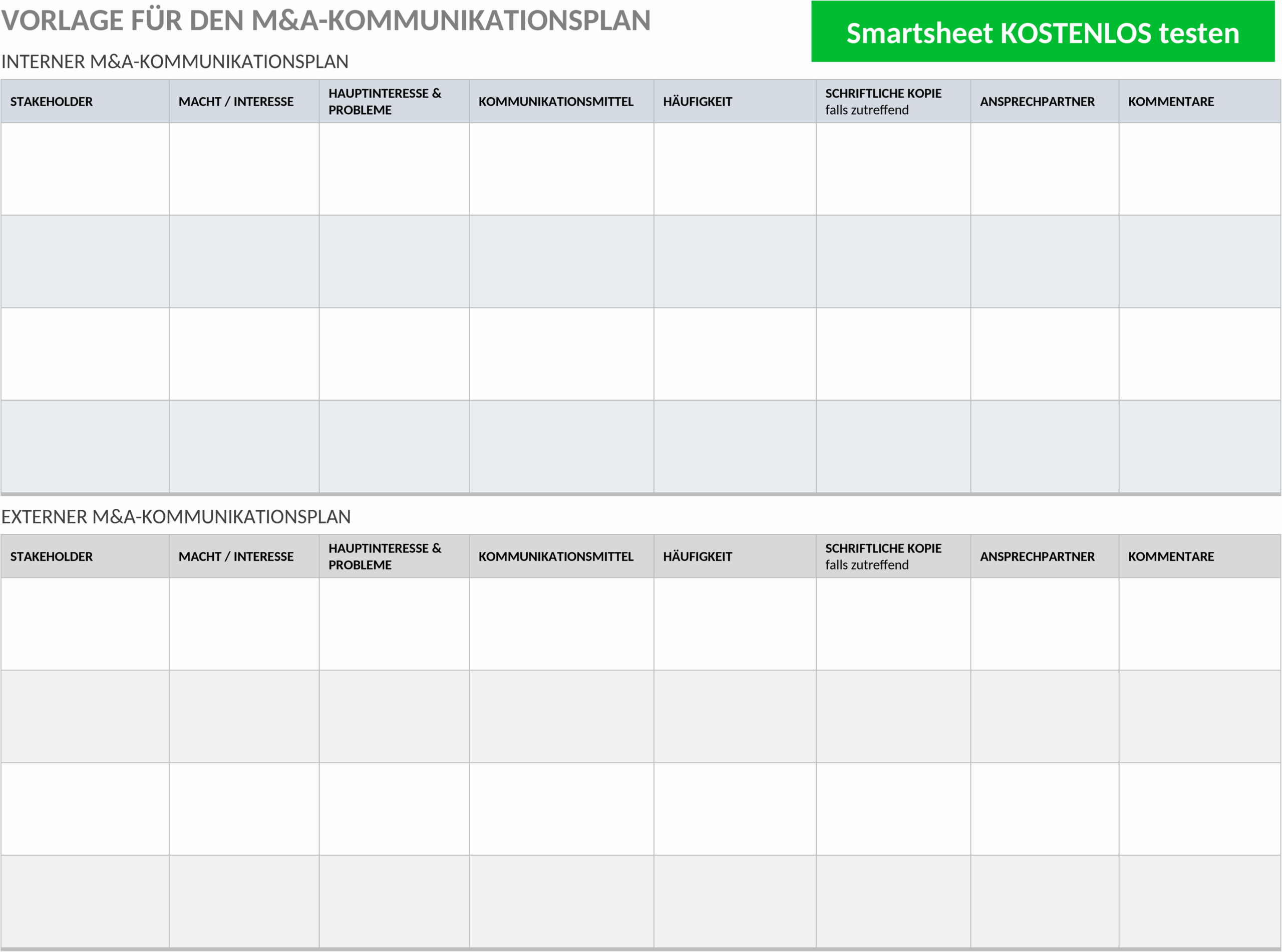 Word Kommunikationsplan Vorlage