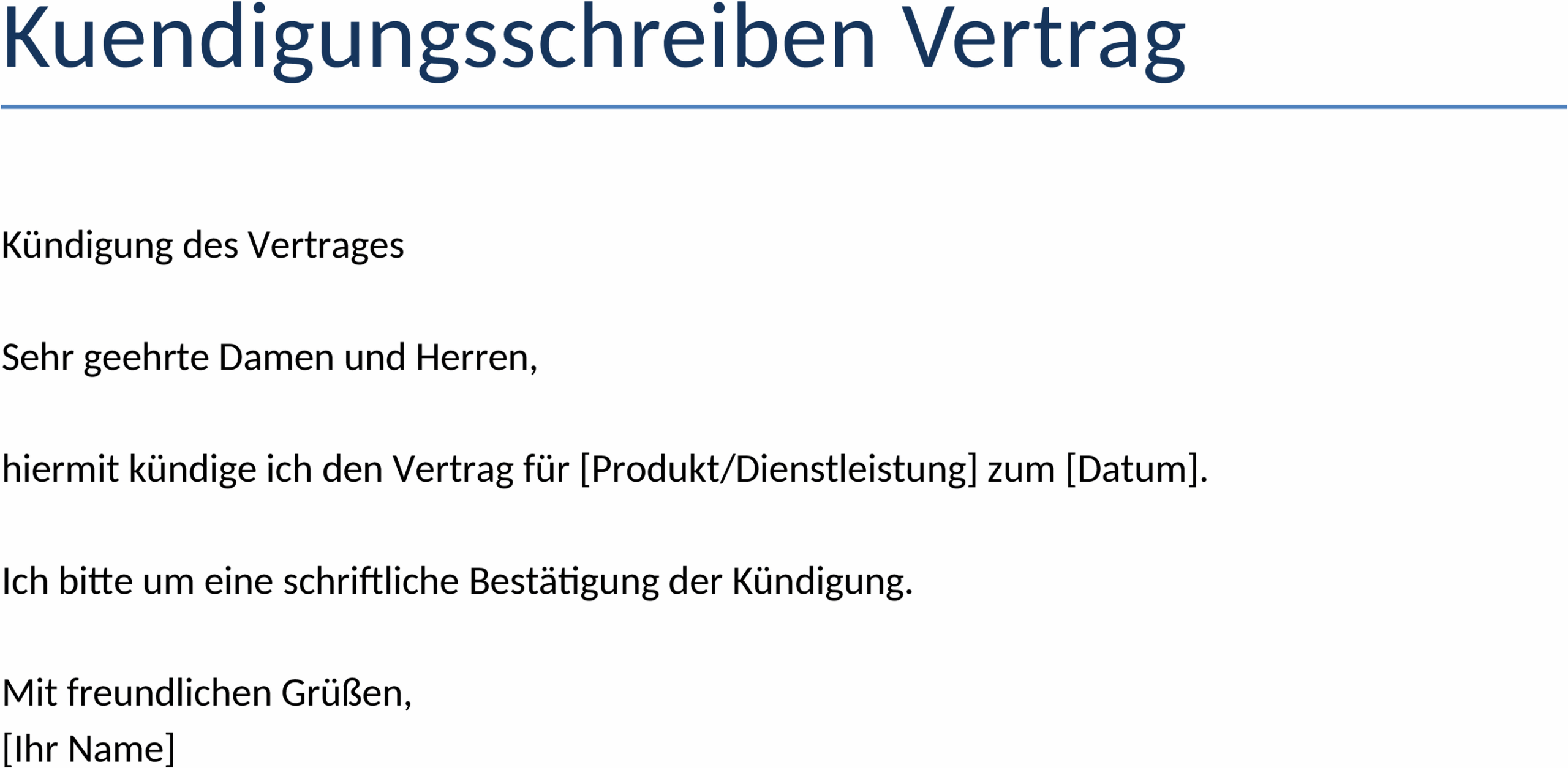 Word-Kündigungsschreiben Vertrag