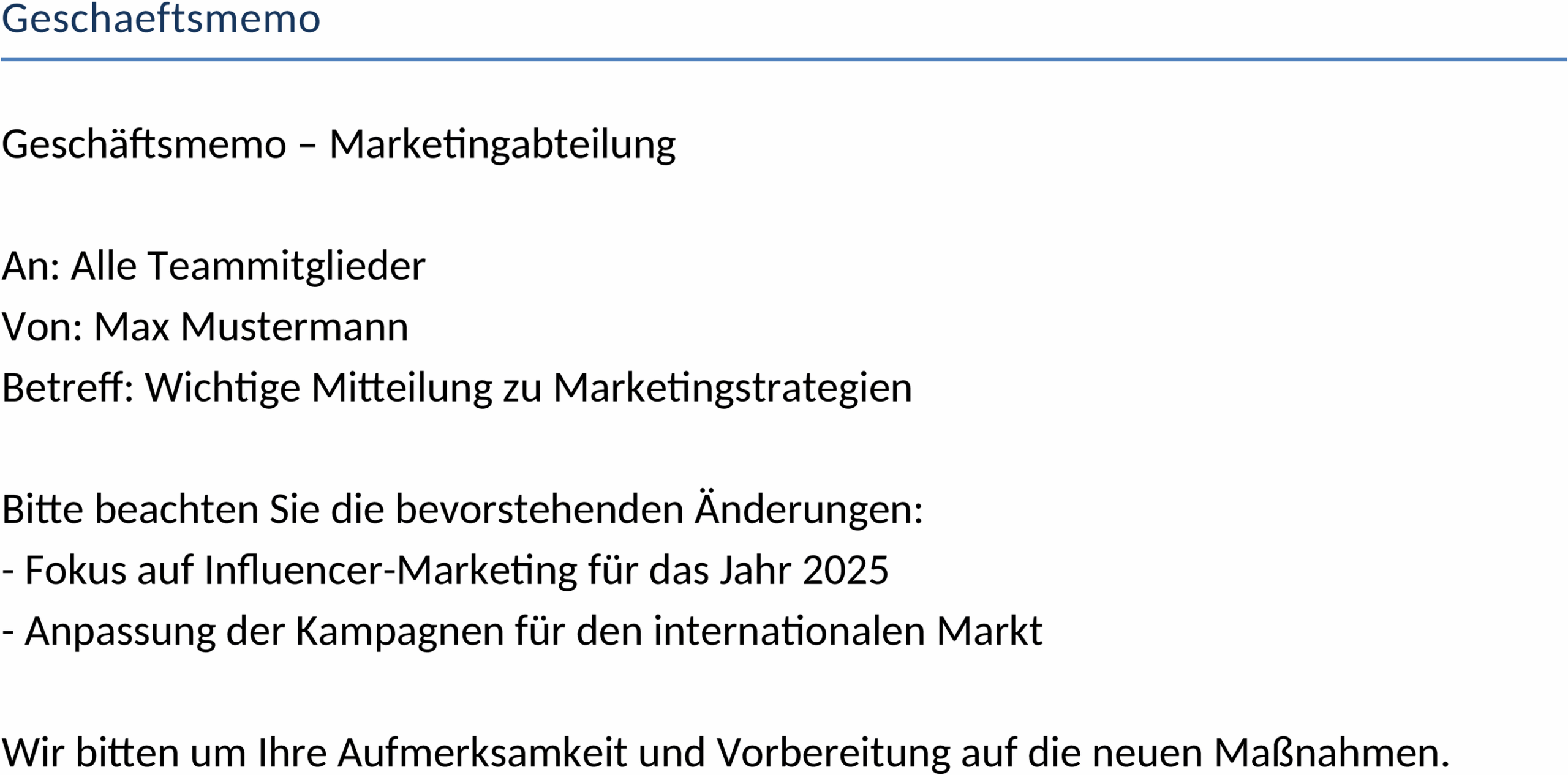 Word-Memo-Template für Geschäftskommunikation