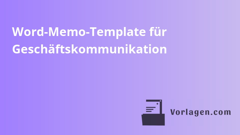 Word-Memo-Template für Geschäftskommunikation