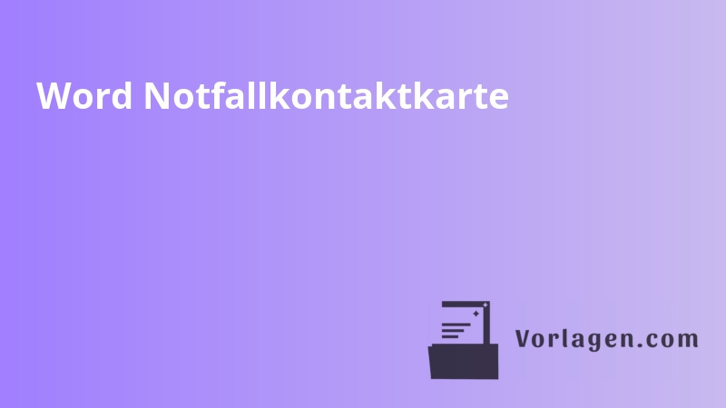 Word Notfallkontaktkarte