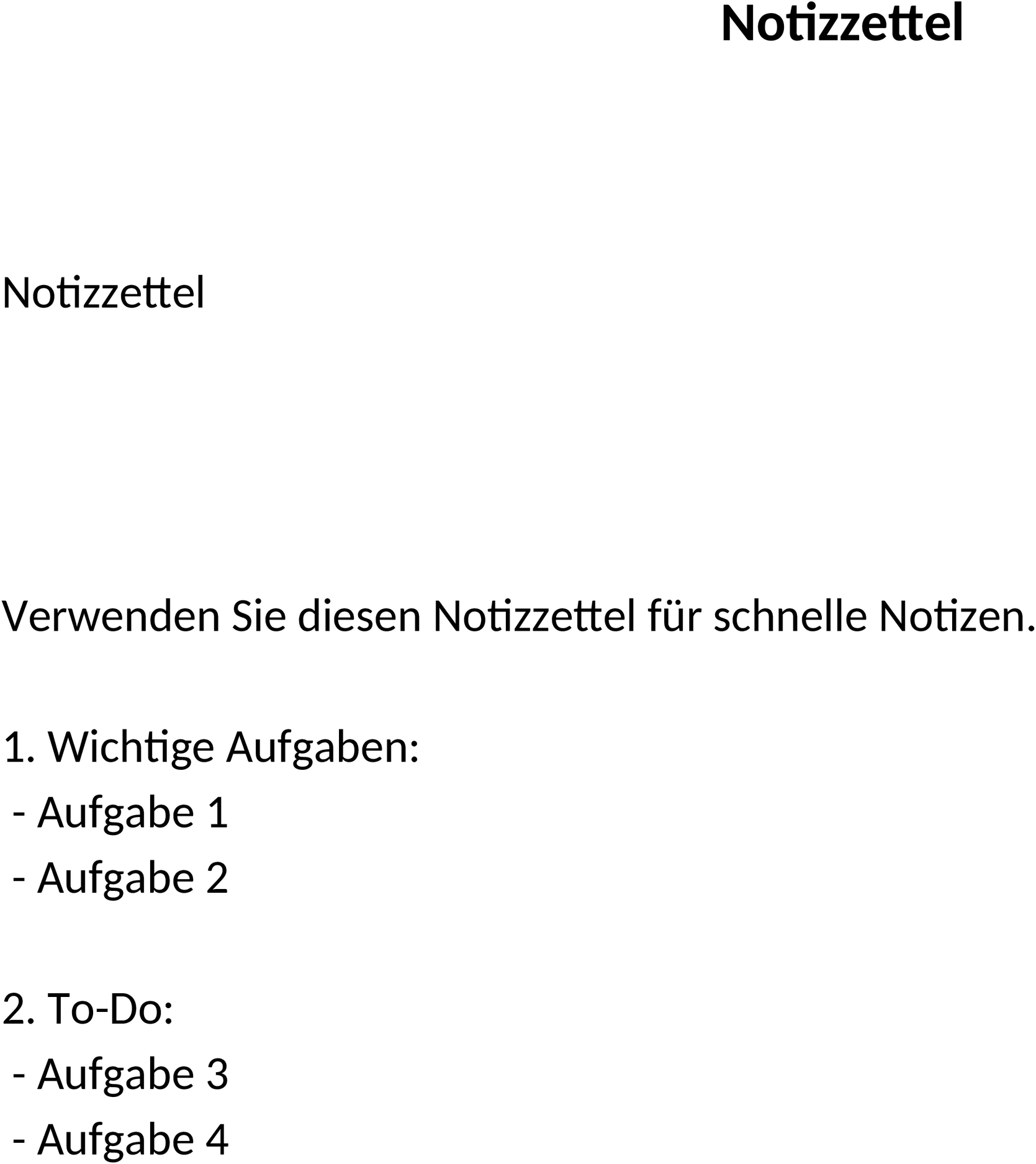 Word-Notizzettel