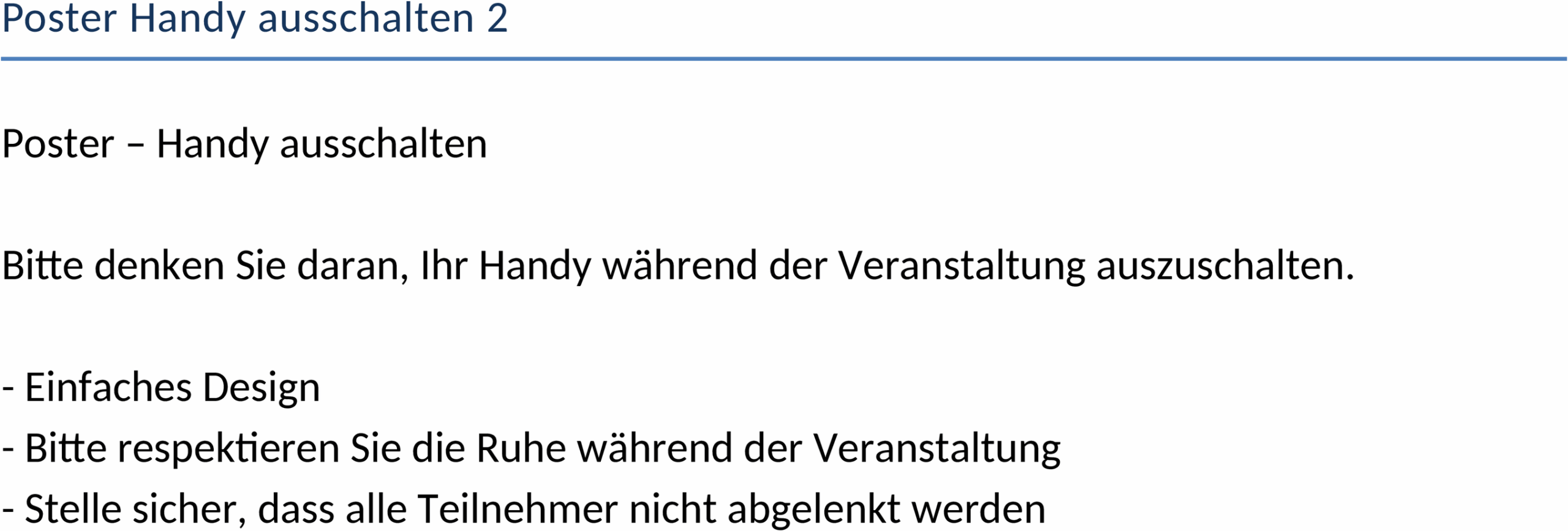Word-Poster Handy Ausschalten