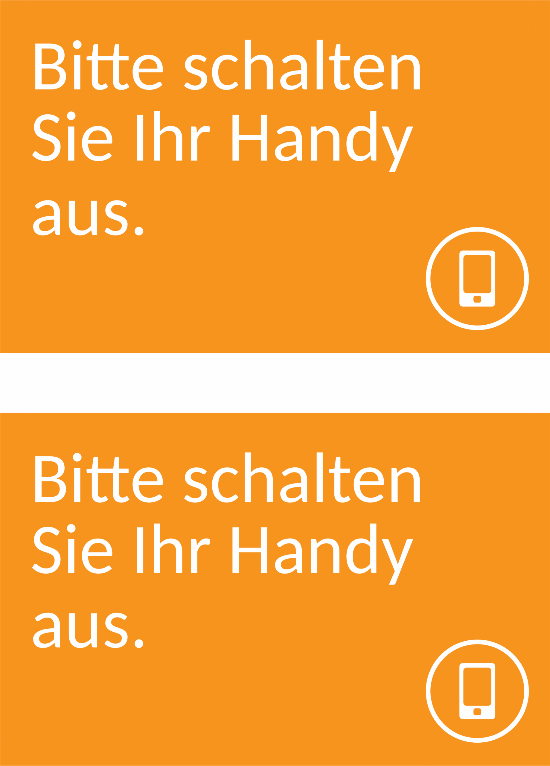 Word-Poster Handys Ausschalten Orange