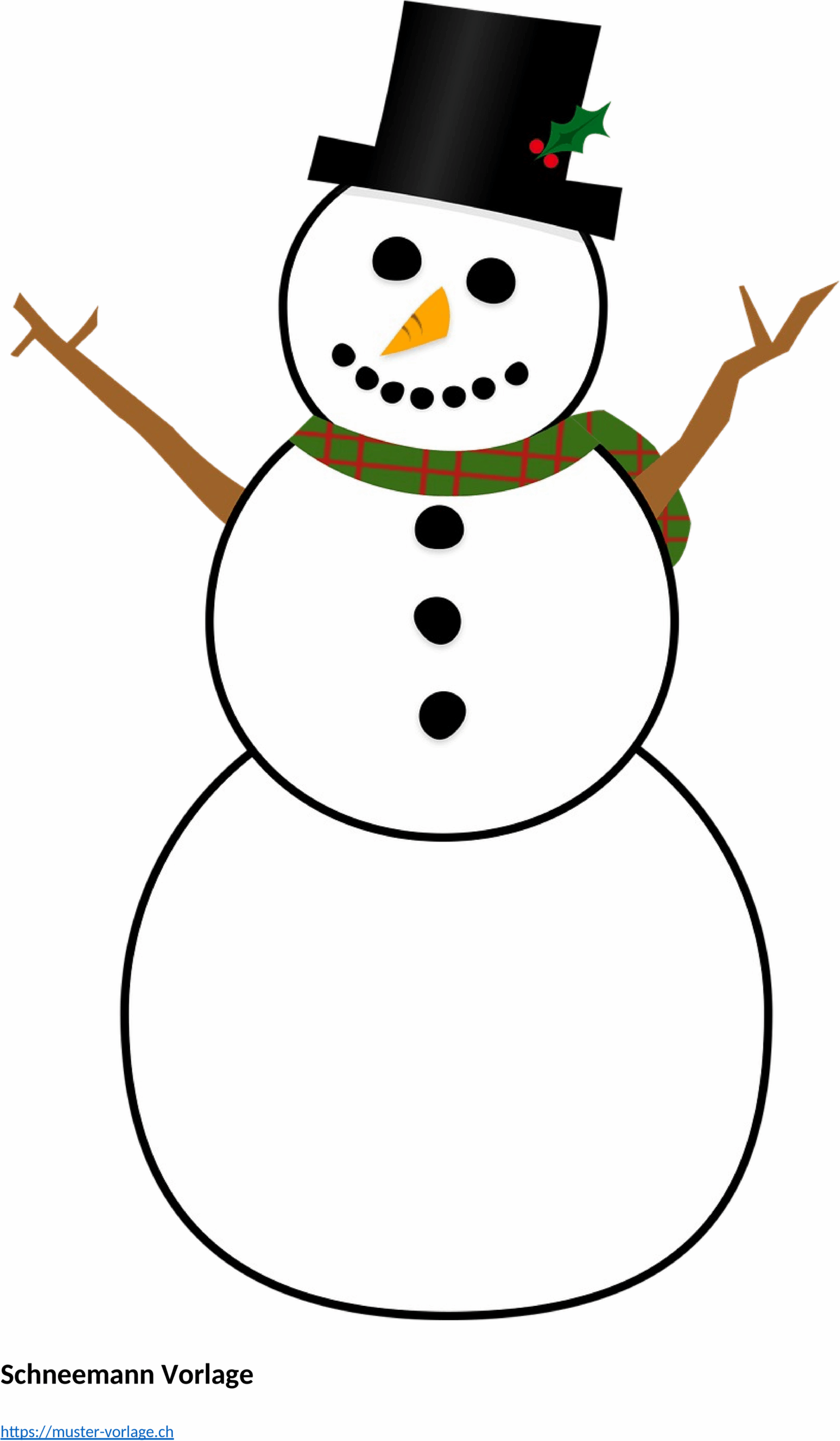 Word Schneemann Bastelvorlage