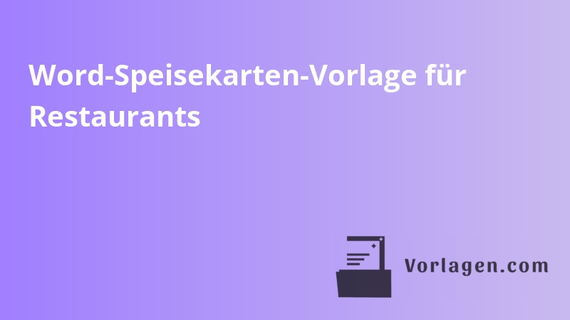 Word-Speisekarten-Vorlage für Restaurants